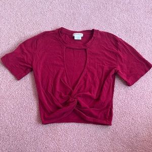 Red Cut Out Shirt Size XS